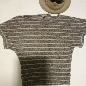 Women's grey and white striped lightweight shirt